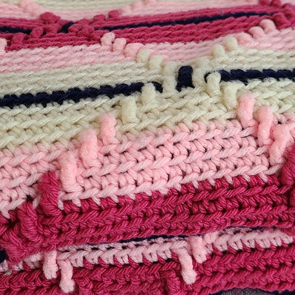 Vintage Handmade  Afghan Blanket Crochet‎ Knit - Picture 7 of 7